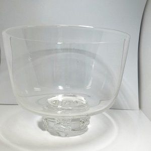 Steuben Large Vintage Art Glass Bowl Crystal Signed with Applied Prunts GL